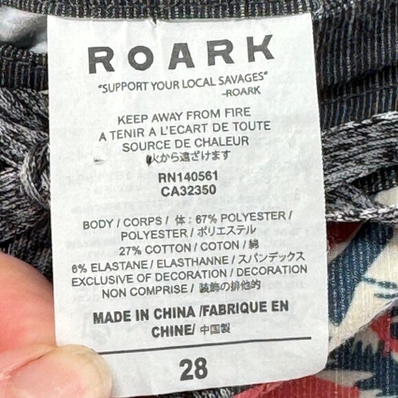 Roark Revival Mens Graphic Board Shorts With Drawstring Closure Size 28 - Picture 7 of 10